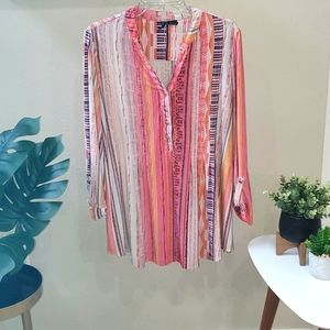 New Directions Curvy Pink/Corals Print